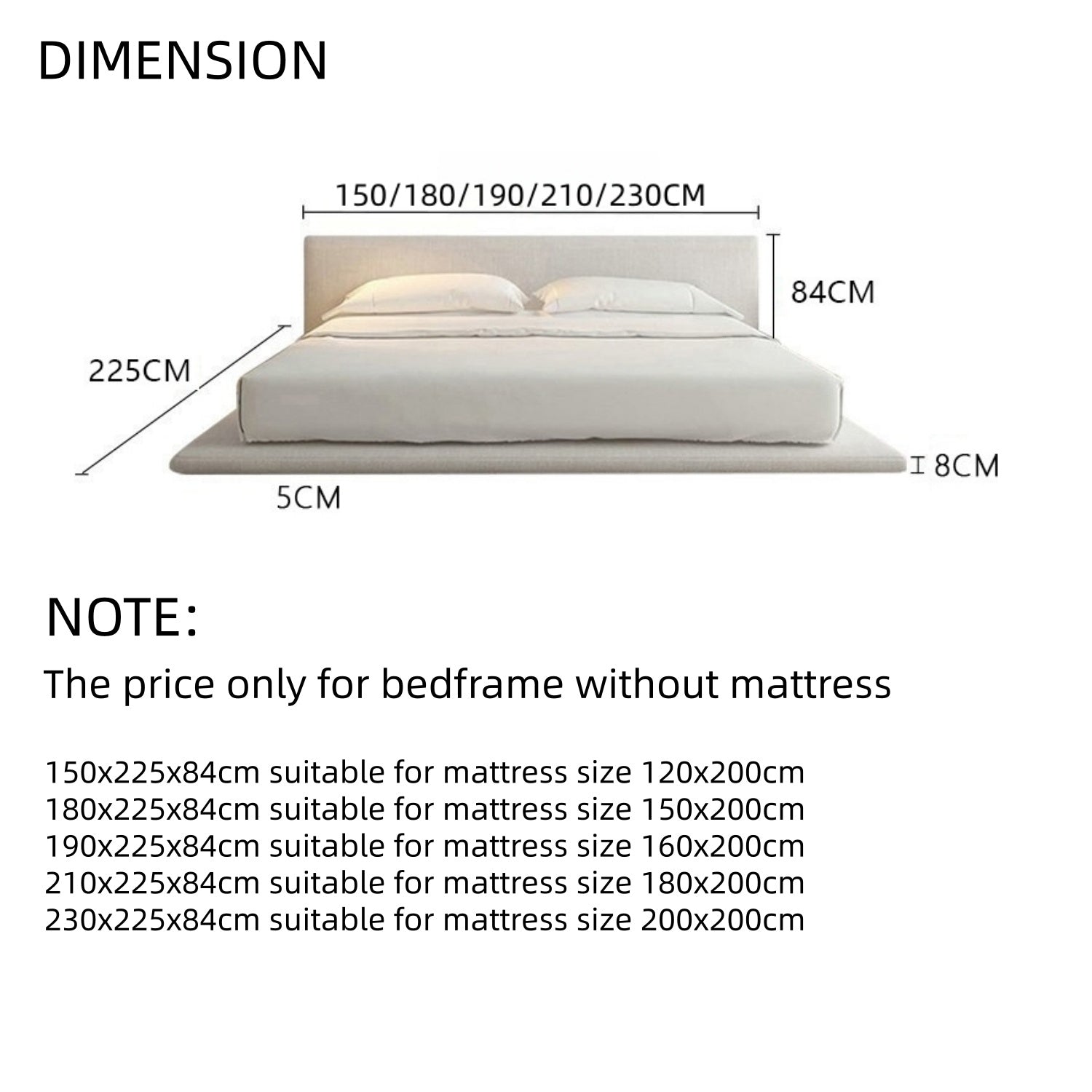 AAF Furniture Linen Bed Frame for Bedroom UAE Online