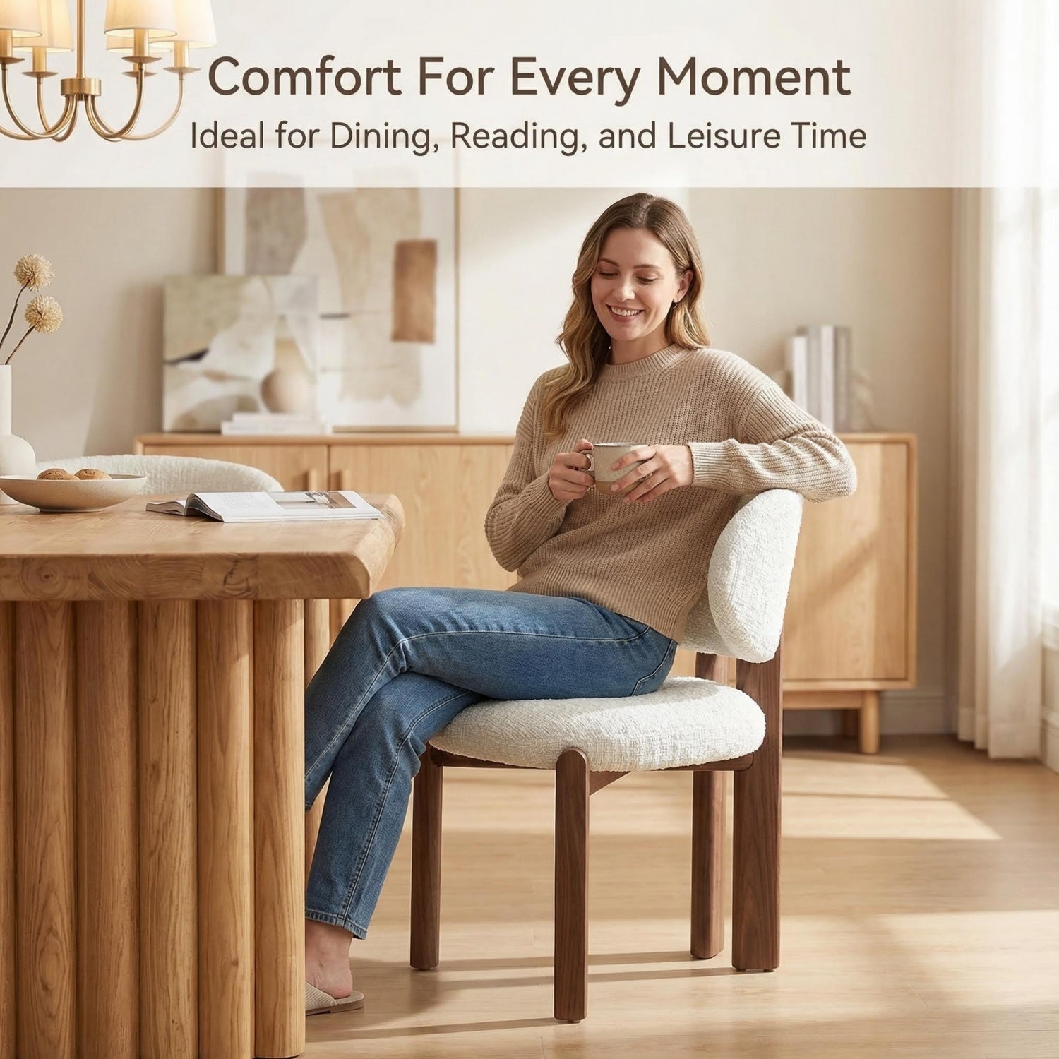 AAF S-Curve Sherpa Chair Cream Sculptural UAE