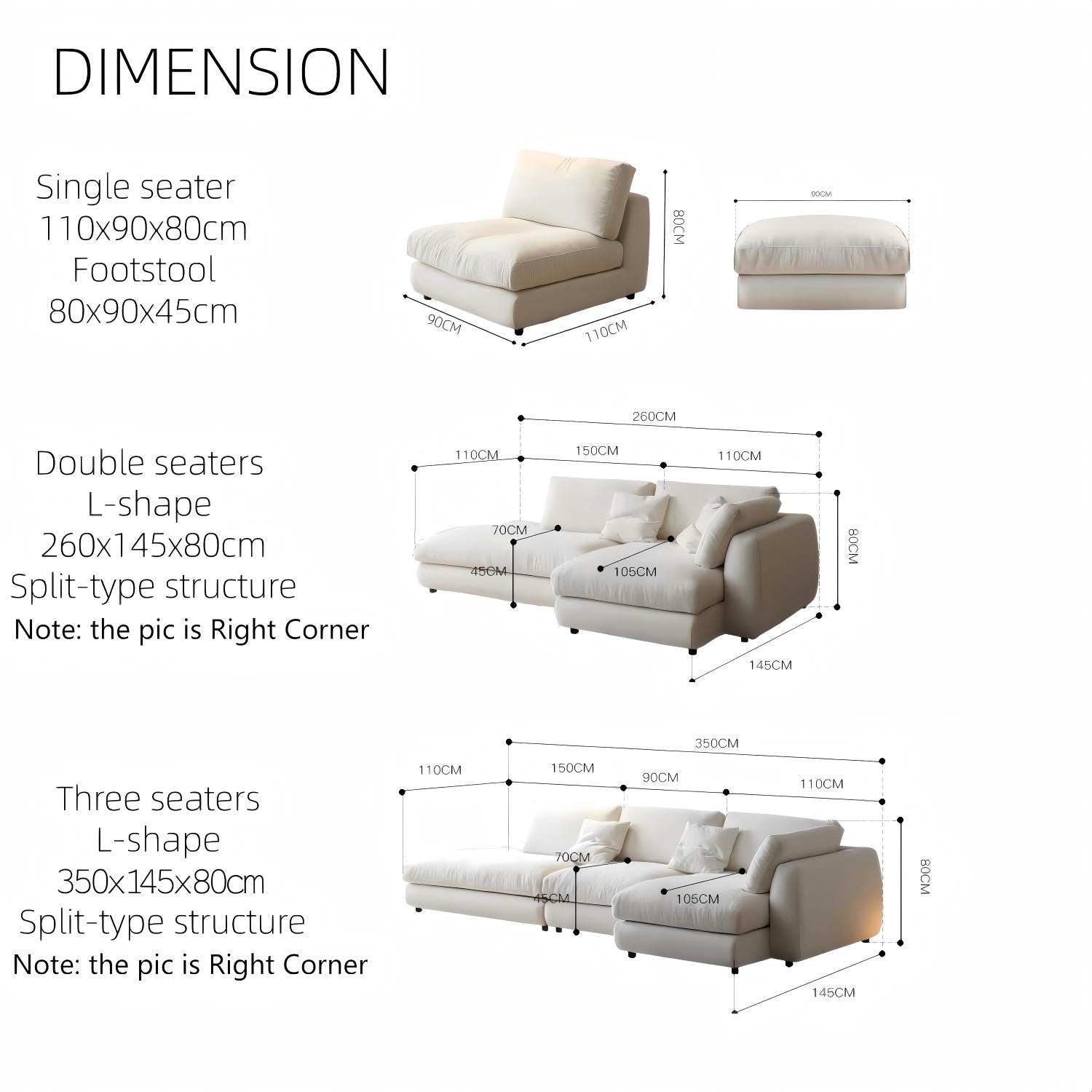 AAF Furniture Luxury Cloud Sofa Set for Living Room Dubai UAE