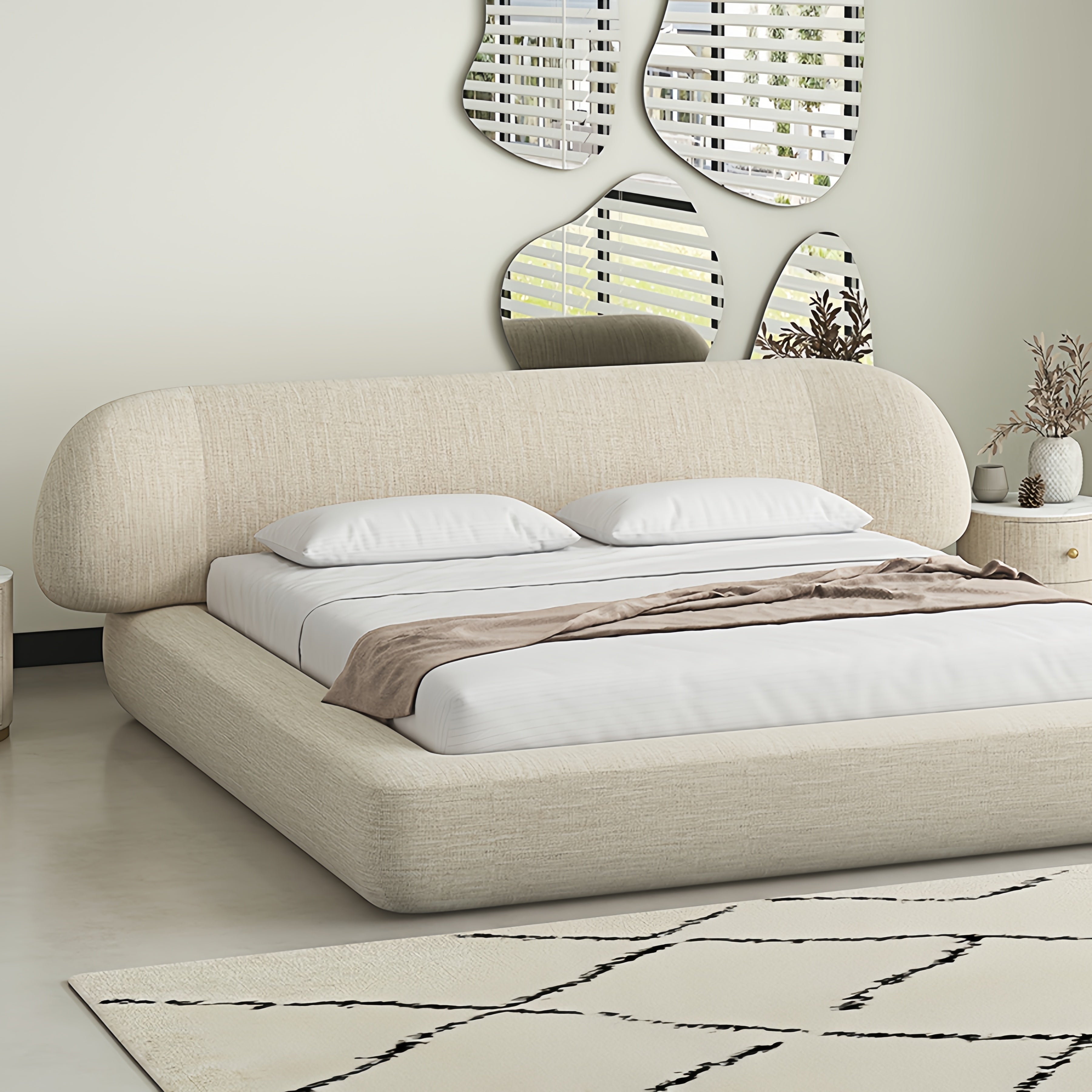 AAF Furniture Velvet Bed Frame for Bedroom Dubai UAE