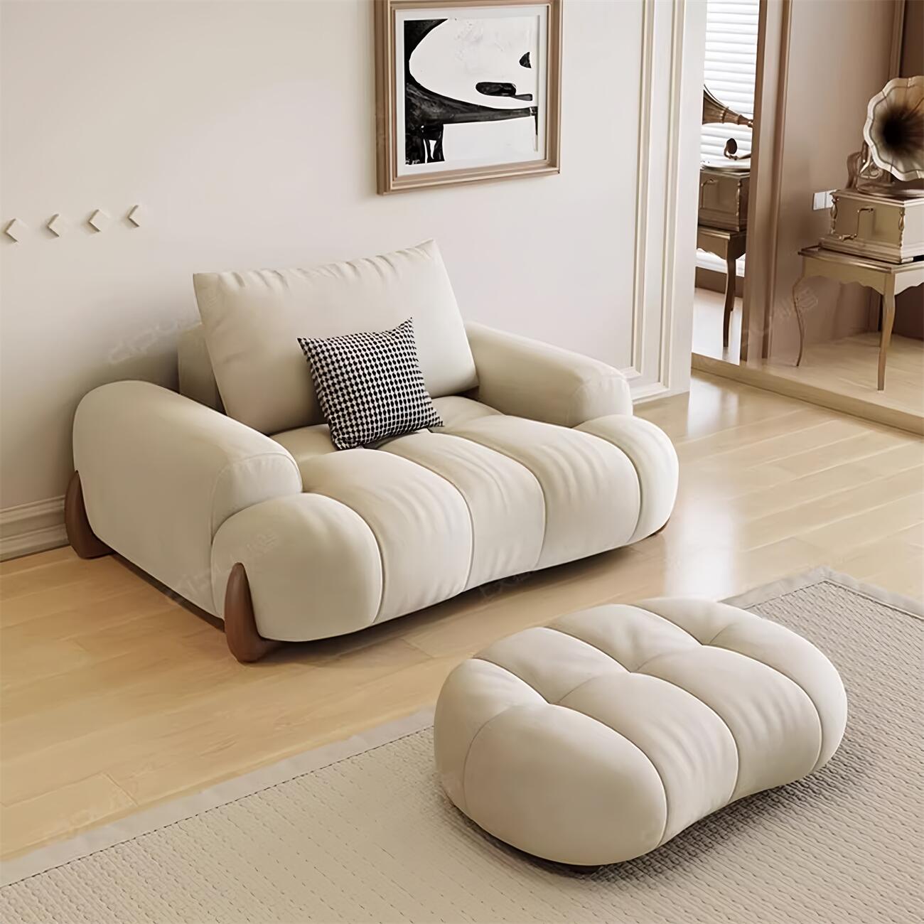 AAF Furniture Light Luxury Fabric Cloud Shaped Sofa set for Livingroom