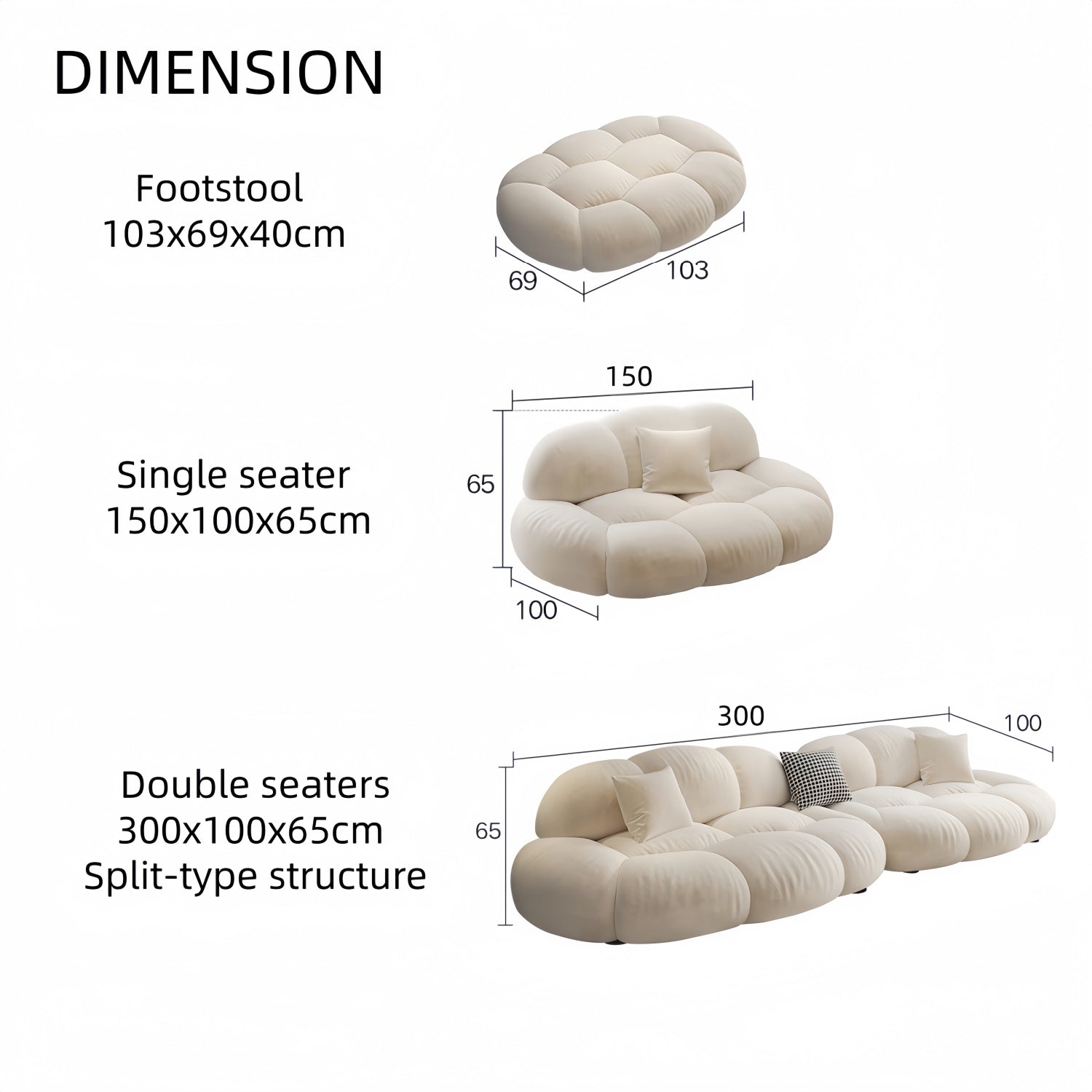 AAF Furniture Luxury Cloud Sofa Set for Living Room UAE Online D2