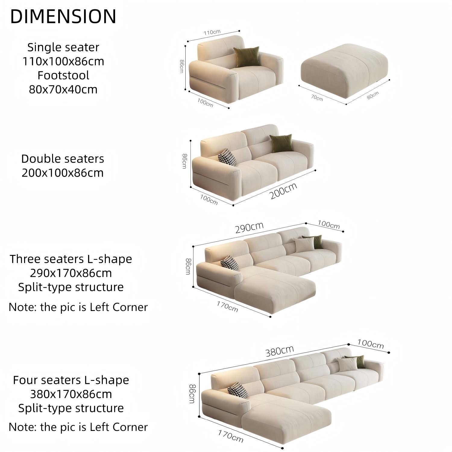 AAF Furniture Luxury Cloud Sofa Set for Living Room Dubai UAE D2