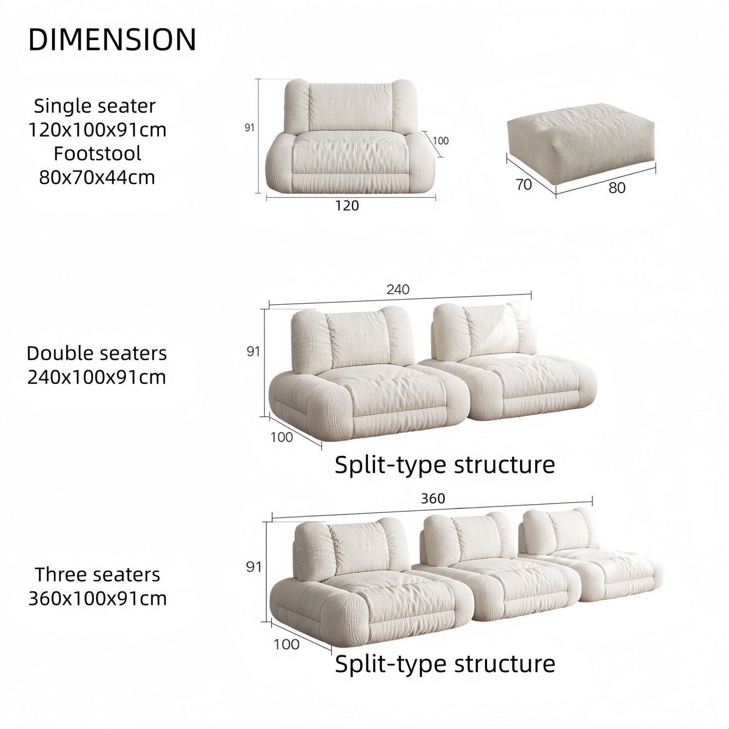 AAF Furniture Luxury Cloud Sofa Set for Living Room UAE Online D3