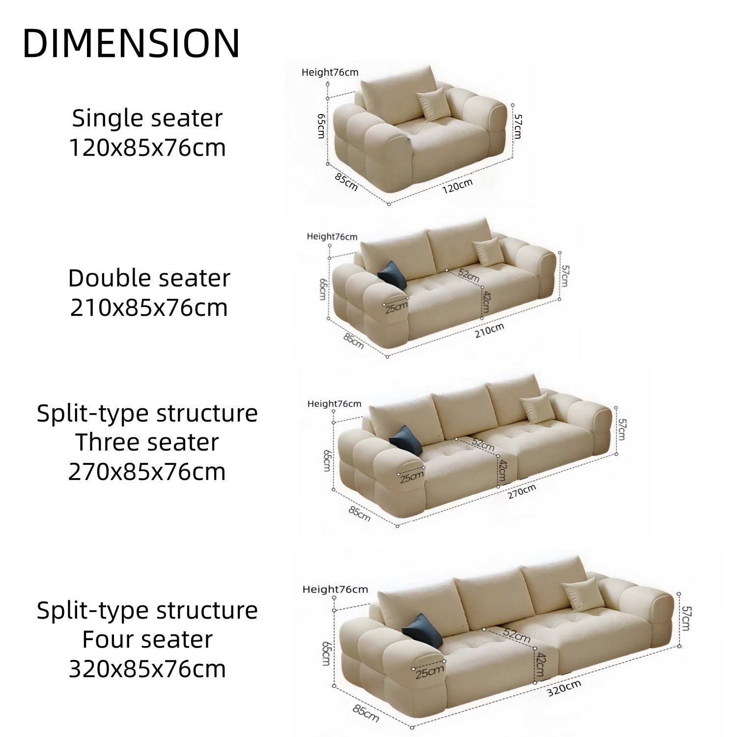 AAF Furniture Luxury Cloud Sofa Set for Living Room UAE Online D4