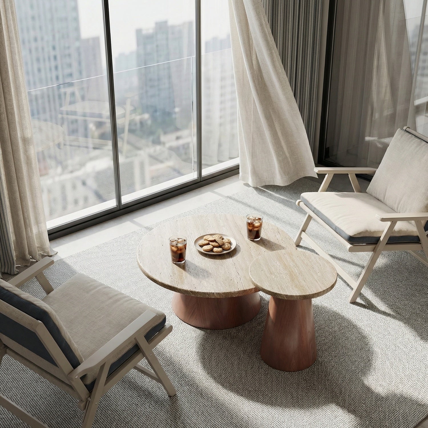 مجموعة طاولات متداخلة موفرة للمساحة من AAF FURNITURE لغرفة المعيشة الحديثة