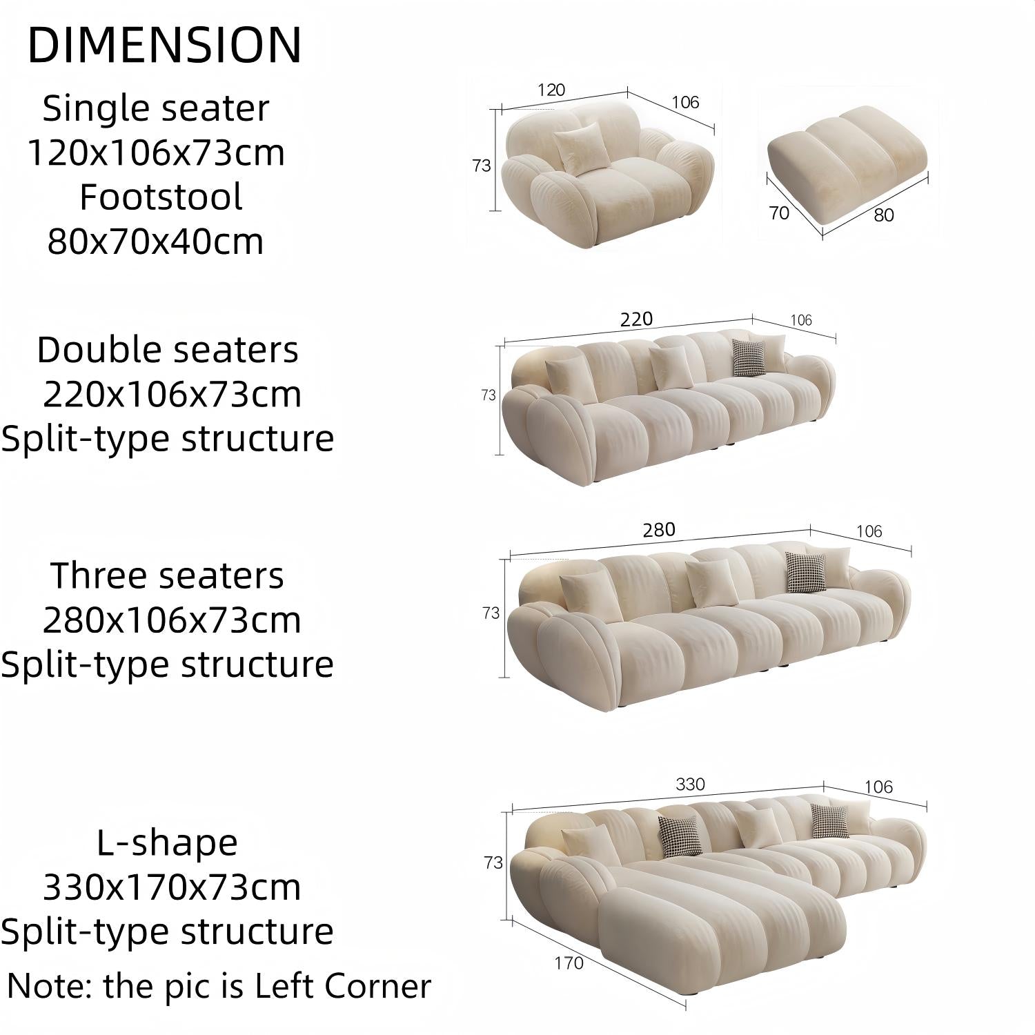 AAF Furniture Luxury Cloud Sofa Set for Living Room Dubai, Abu Dhabi UAE D2