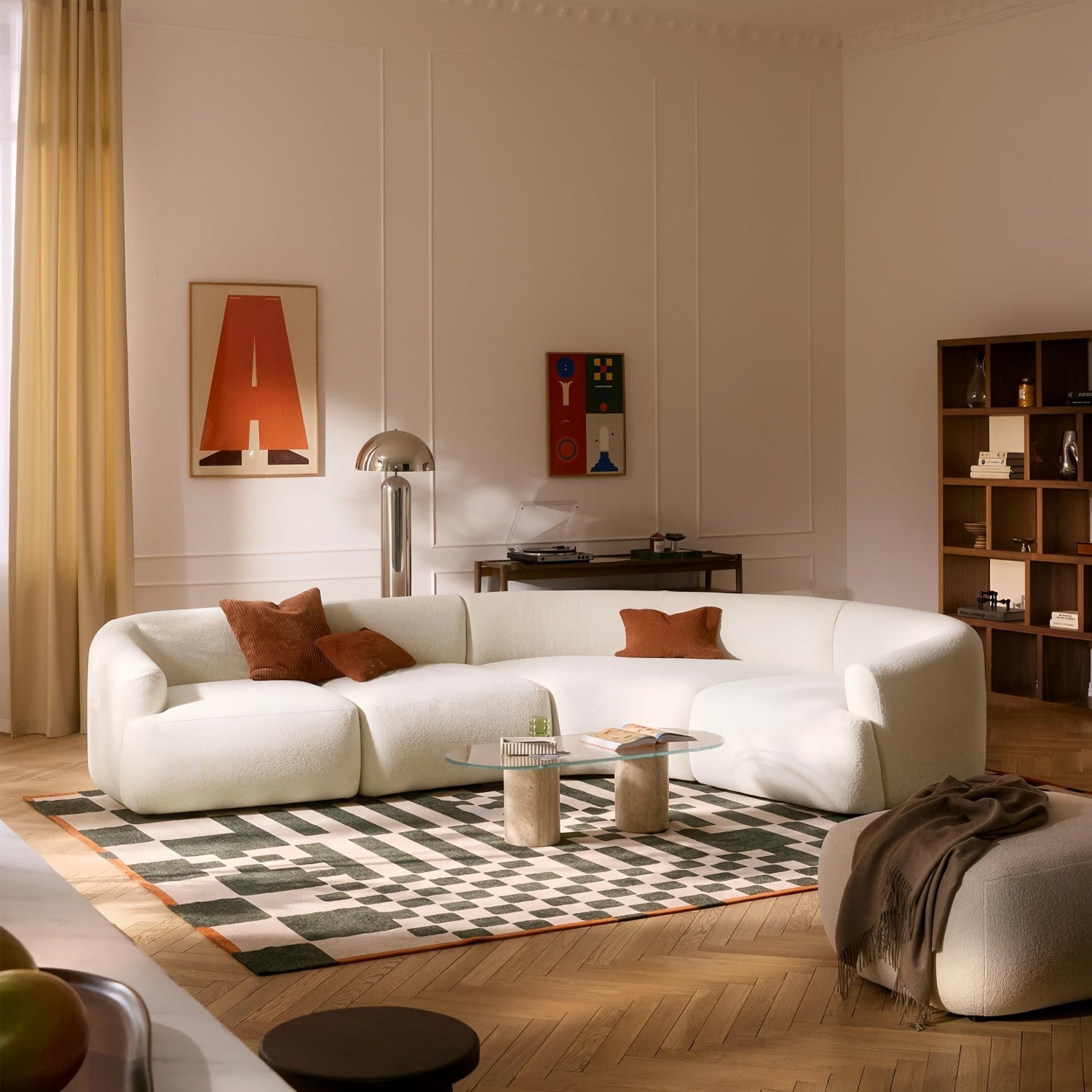 Beige Arc Sofa Set Modular Cloud Cushion - Sectional Couch UAE