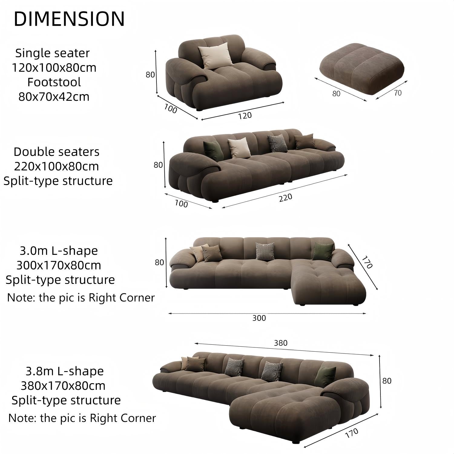 AAF Furniture Luxury Cloud Sofa Set for Living Room UAE Online