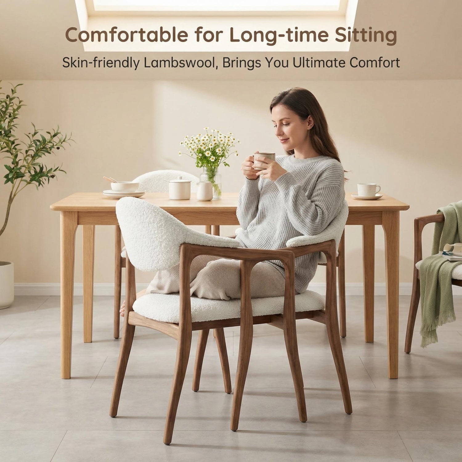 AAF Draped Sherpa Chair Cream Sculptural UAE