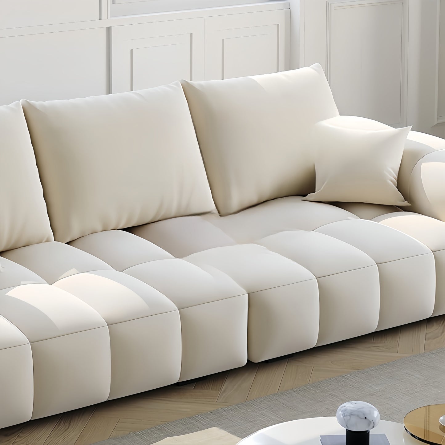 AAF Furniture Light Luxury Fabric Cloud Shaped Sofa set for Livingroom