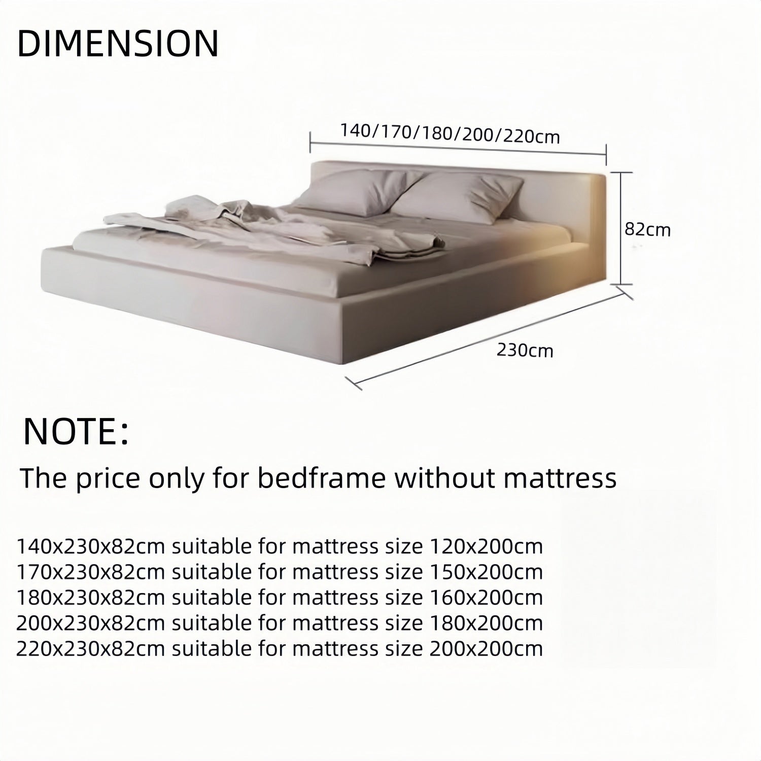 AAF Furniture Linen Bed Frame for Bedroom Dubai & UAE