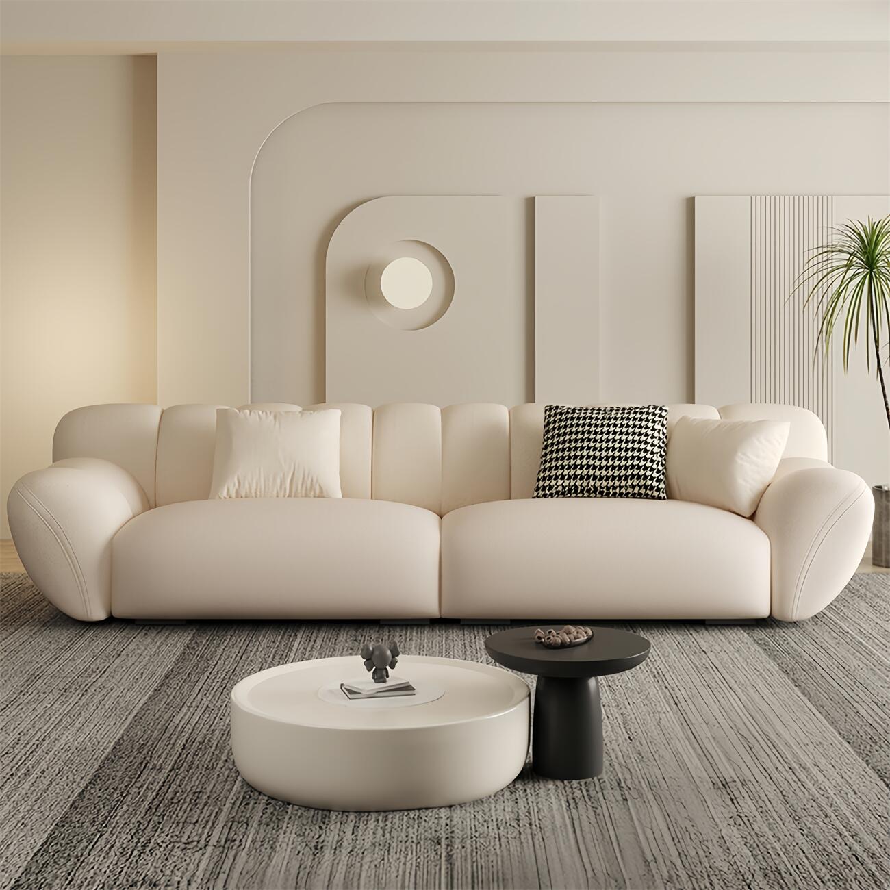 AAF FURNITURE Light Luxury Fabric Cloud Shaped Sofa set for Livingroom