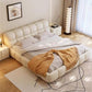 AAF Furniture Light Luxury Modern  Leather Wrap Bed Frame for Bedroom Without Mattress