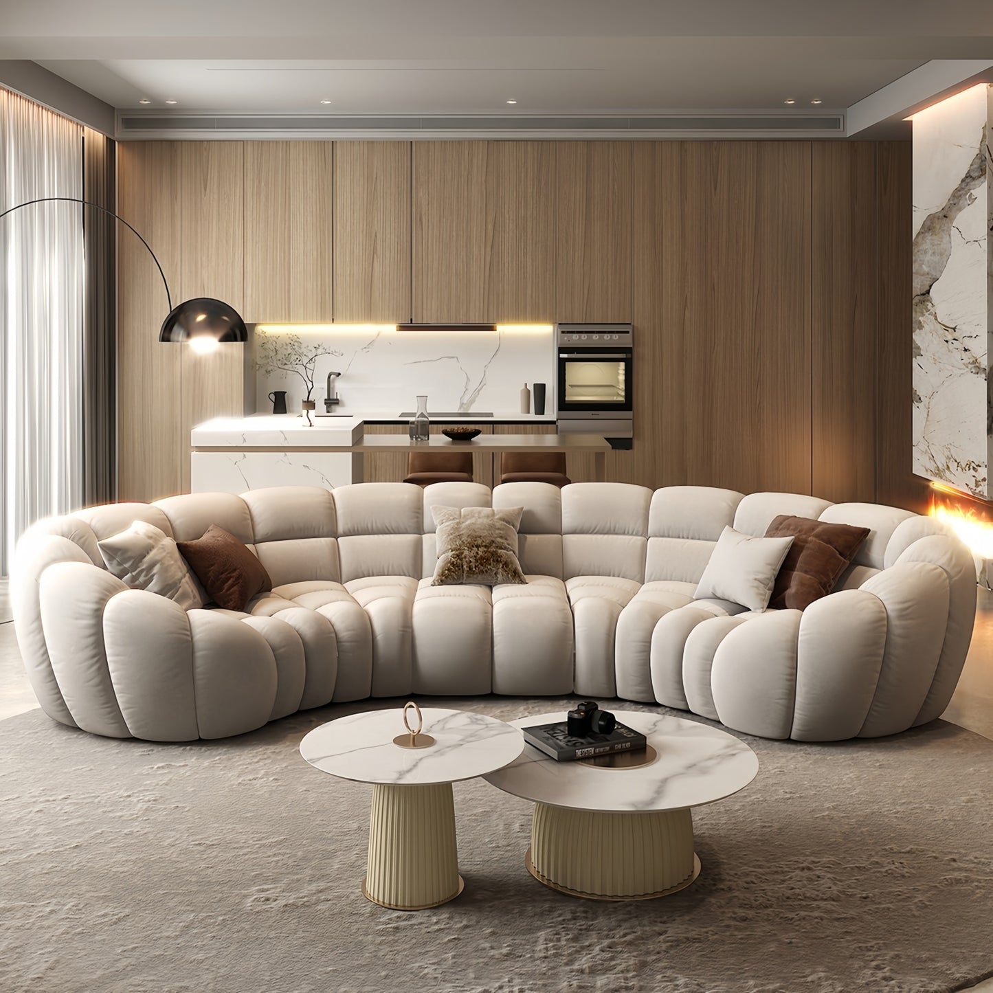 AAF Furniture Fleece Fabric Overstuffed Multifunction  Sofa  for Livingroom Office