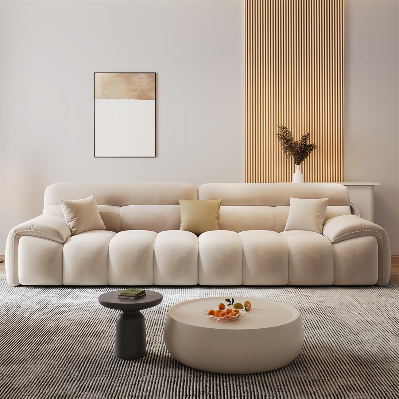 AAF FURNITURE Light Luxury Fabric Cloud Shaped Sofa set for Livingroom