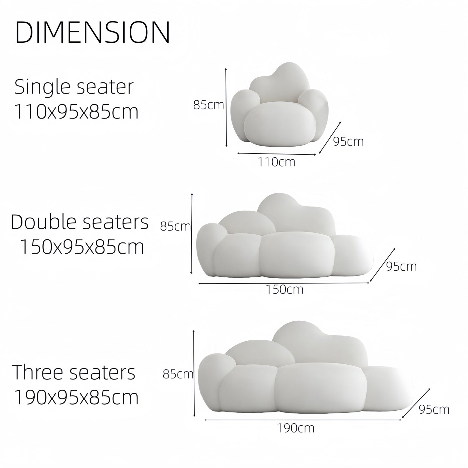 AAF Furniture Luxury Cloud Sofa Set for Living Room Dubai UAE D3