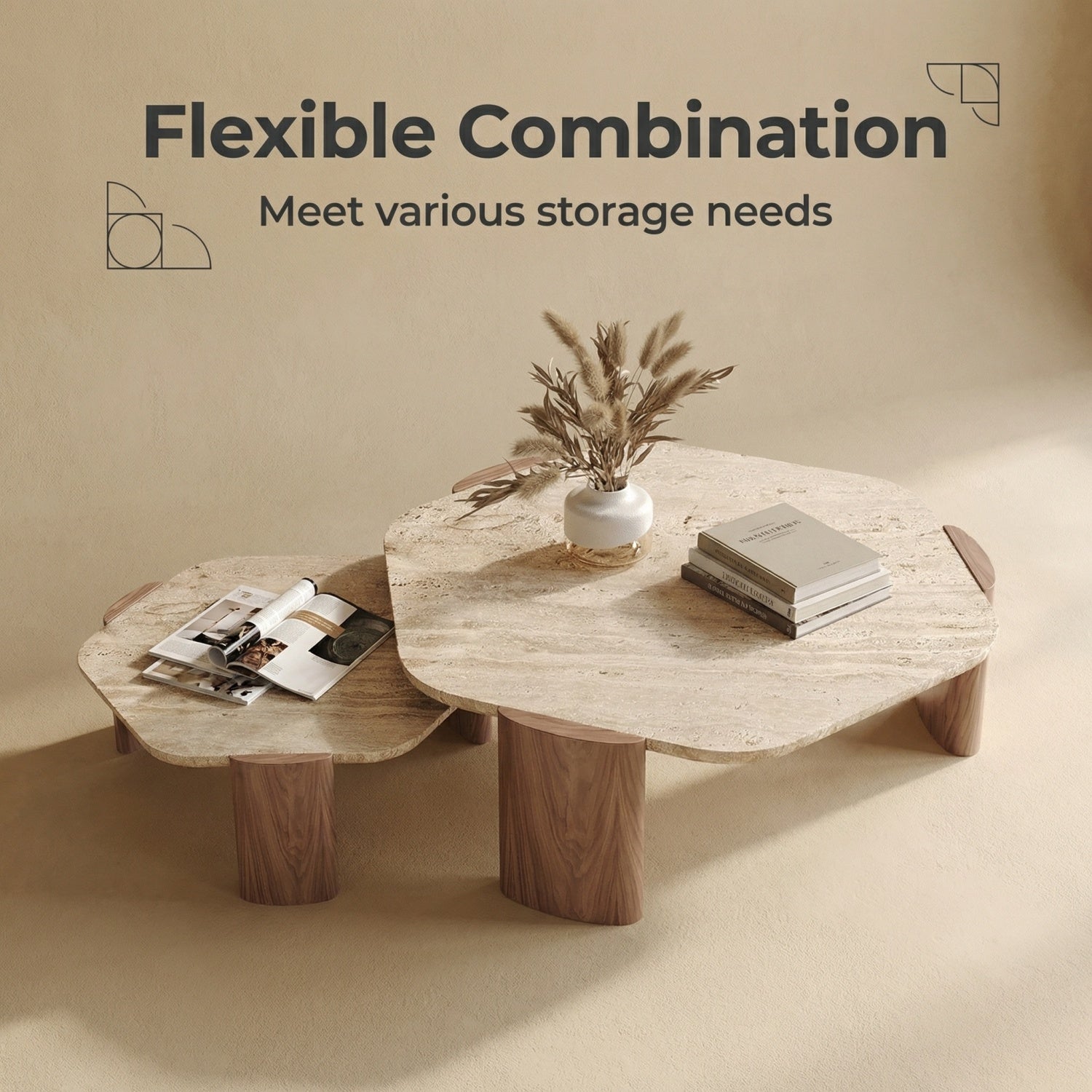 مجموعة طاولات متداخلة موفرة للمساحة من AAF FURNITURE لغرفة المعيشة الحديثة