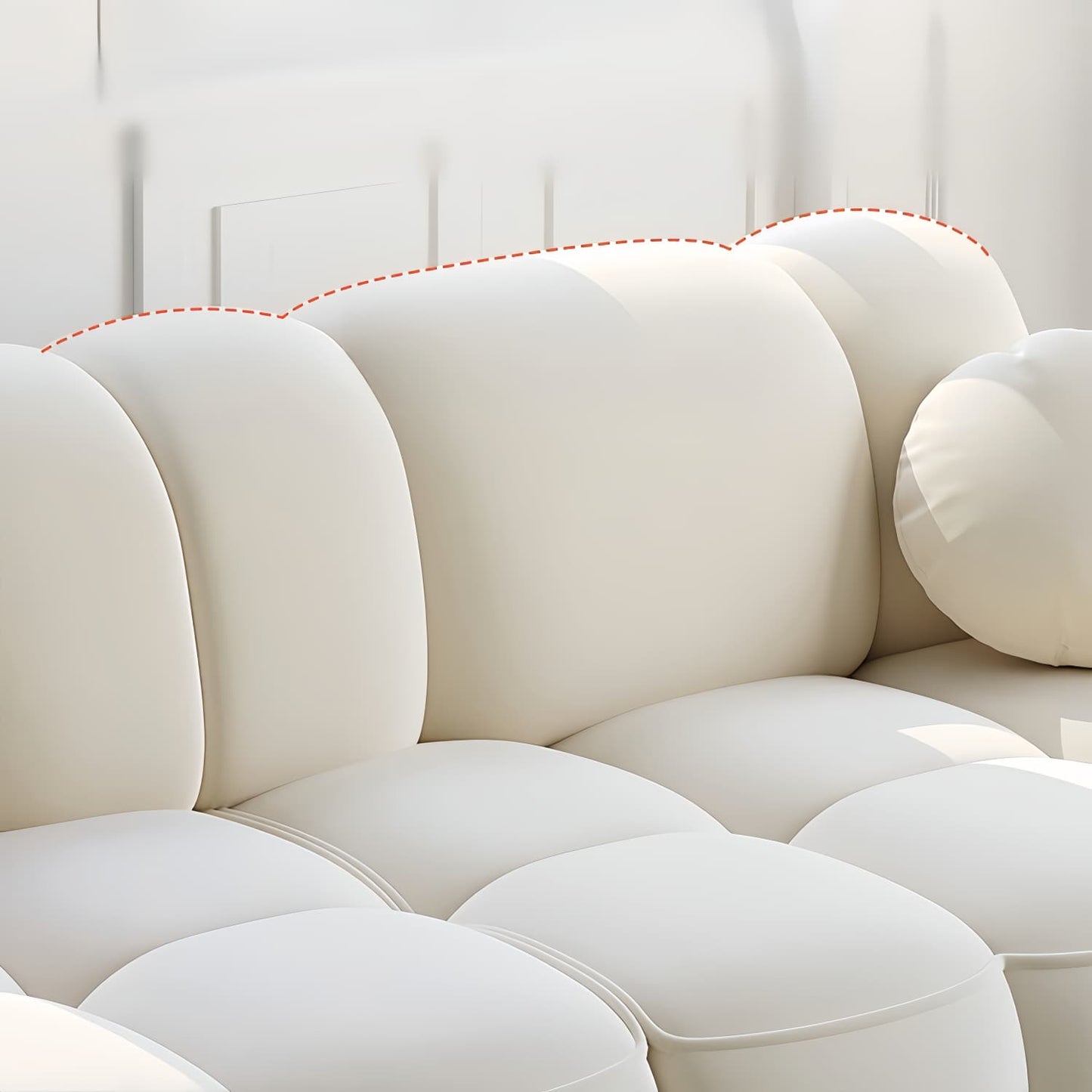 AAF Furniture Light Luxury Fabric Cloud Shaped Sofa set for Livingroom