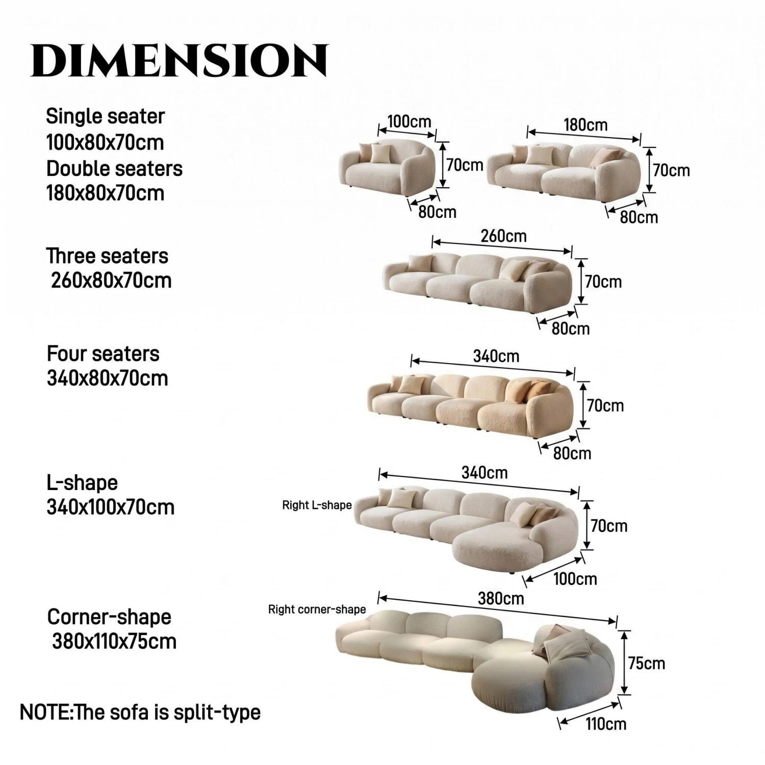 AAF Luxury Organic Cloud Sofa – Curved Modular Boucle Sectional Sofa for Modern Living Rooms UAE