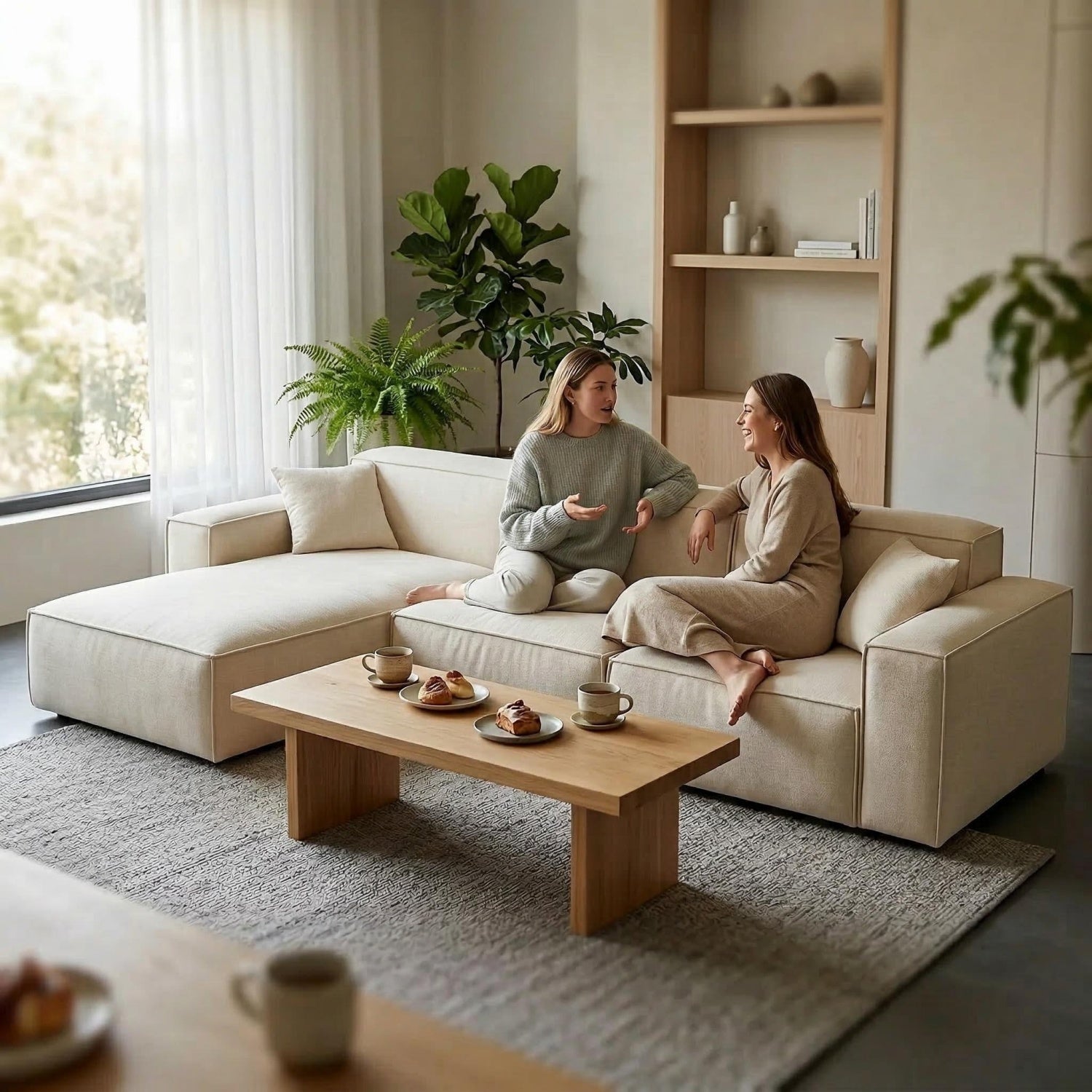 AAF Wabi-Sabi Modular Fabric Sofa – Minimalist Block Design for Modern Living Room