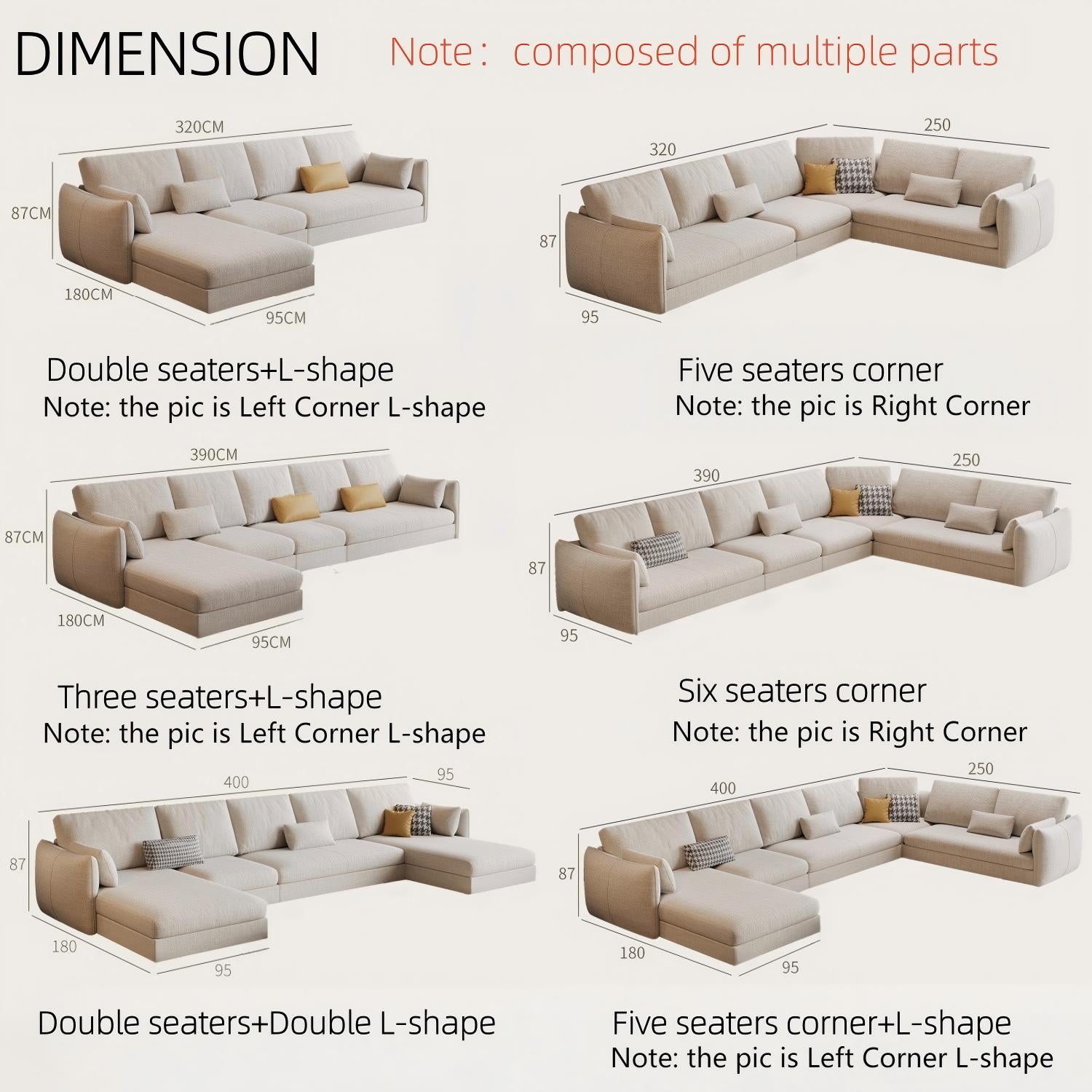 AAF Furniture Luxury Cloud Sofa Set for Living Room Dubai, Abu Dhabi UAE D4