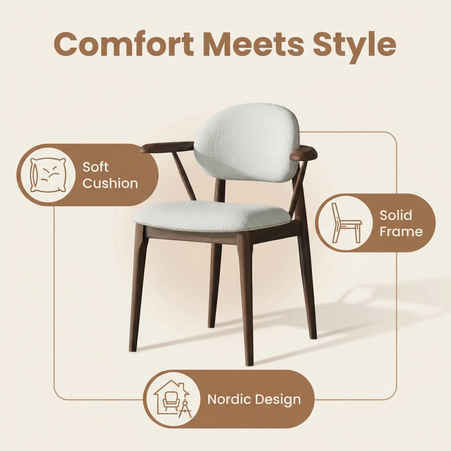 AAF Arc Back Sherpa Chair Cream Ergonomic UAE