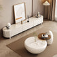 AAF FURNITURE Cream-style Coffee Table, Cute White Modern Tea Table, Irregular Indoor End Table for Living Room