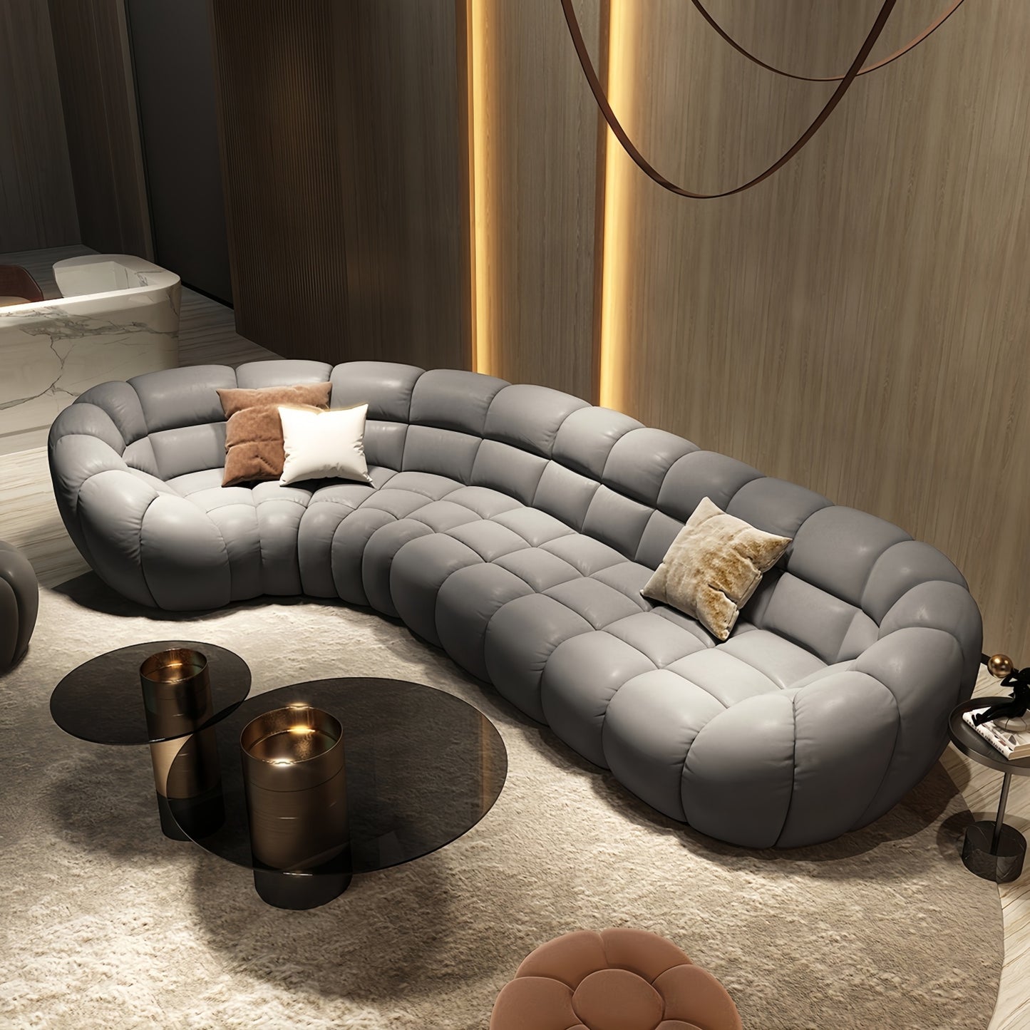 AAF Furniture Fleece Fabric Overstuffed Multifunction  Sofa  for Livingroom Office