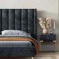 AAF Furniture Bed Frame Modern Velvet King Queen Size for bedroom Without Mattress