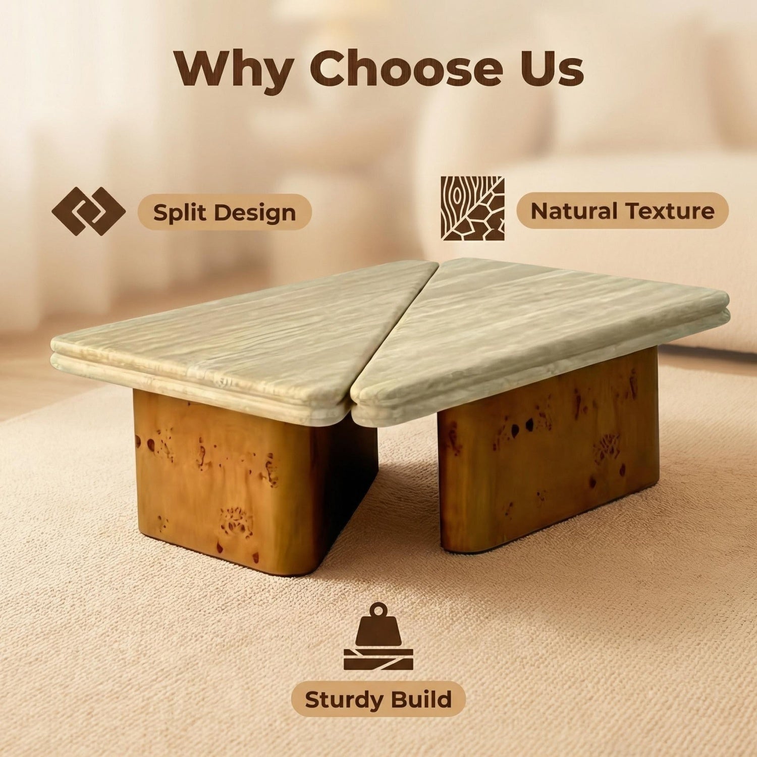 مجموعة طاولات متداخلة موفرة للمساحة من AAF FURNITURE لغرفة المعيشة الحديثة