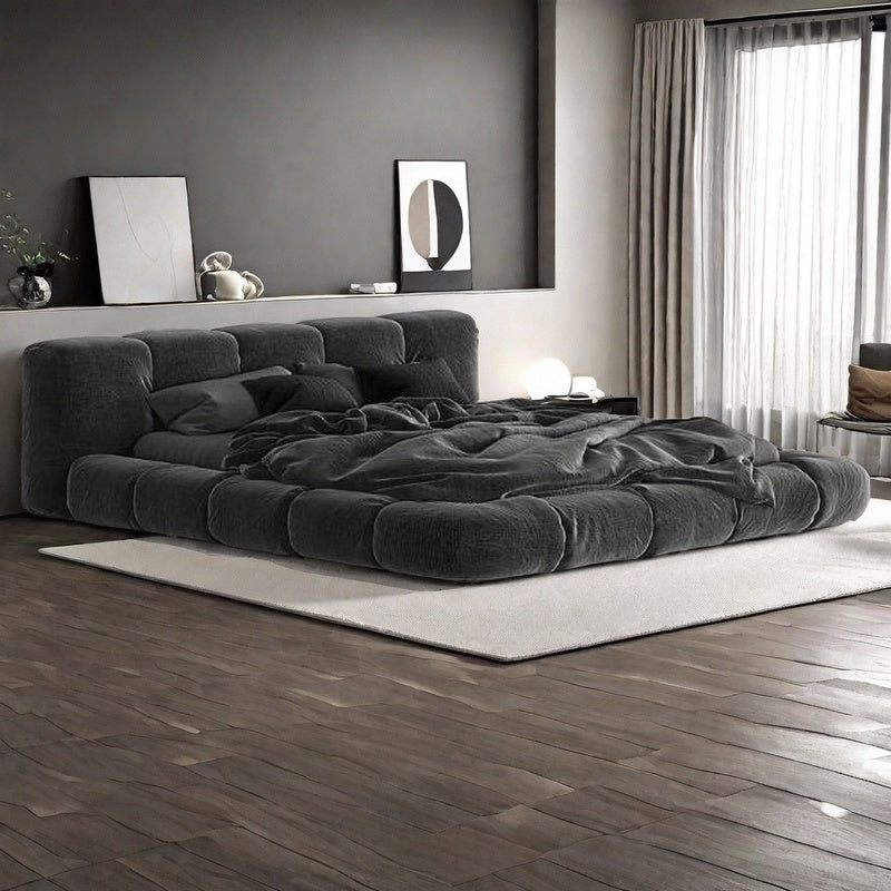 AAF Furniture Bed Frame Modern Velvet King Queen Size for bedroom Without Mattress