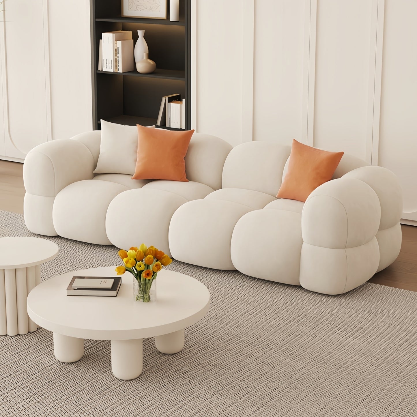 AAF Furniture Light Luxury Fabric Cloud Shaped Sofa set for Livingroom