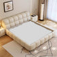 AAF Furniture Light Luxury Modern  Leather Wrap Bed Frame for Bedroom Without Mattress