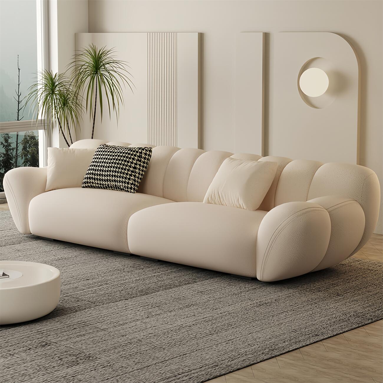 AAF FURNITURE Light Luxury Fabric Cloud Shaped Sofa set for Livingroom