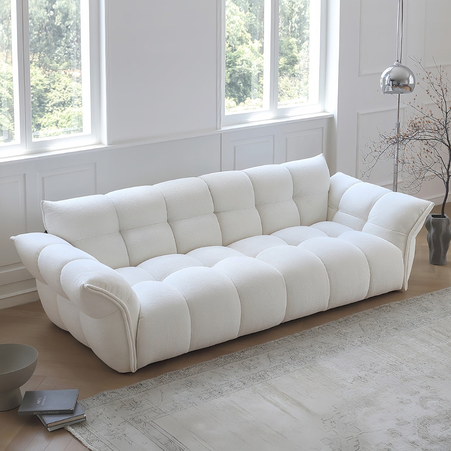 AAF Furniture Cloud Straight Sofa Set Off-White Plus 1-4 Seats for Living Room