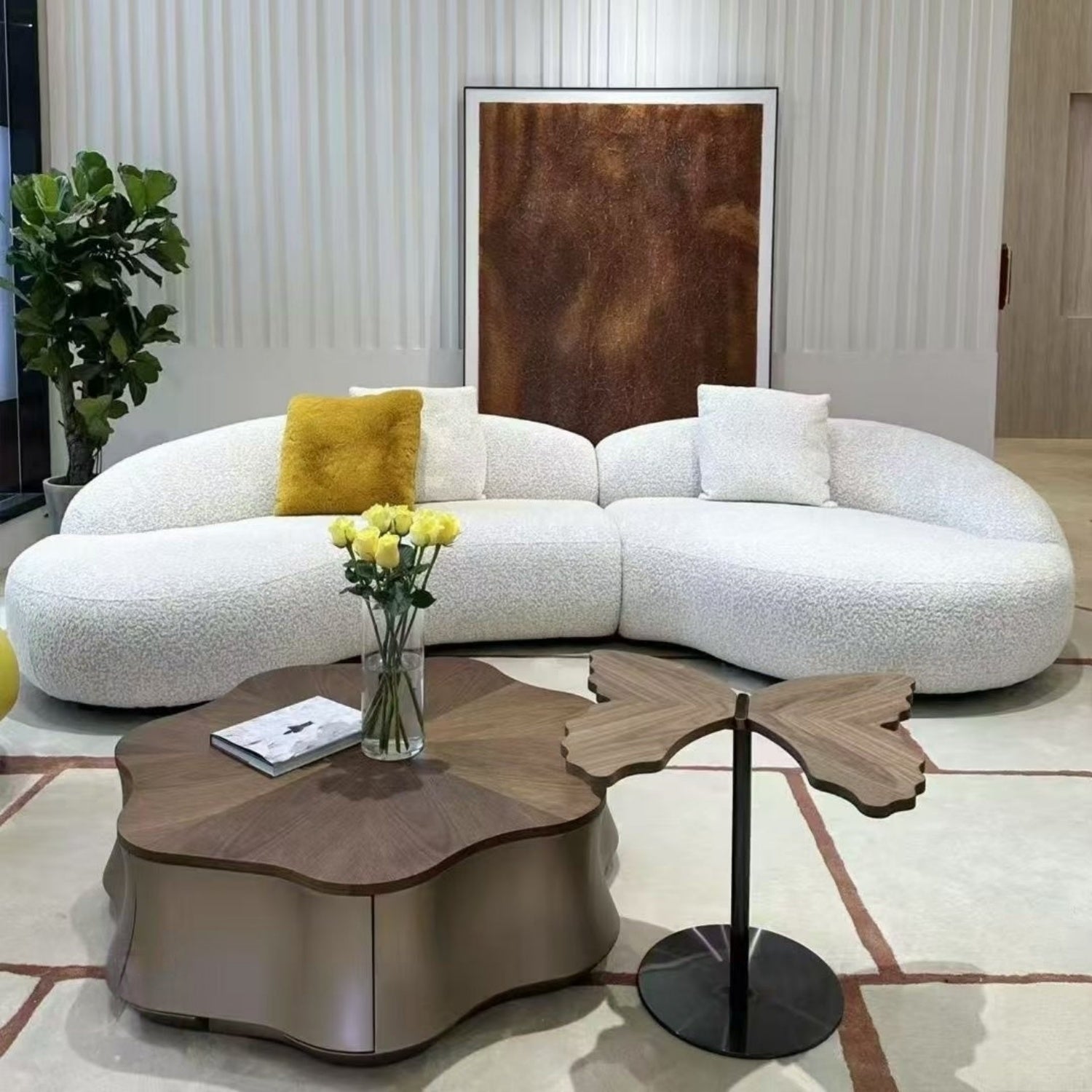 AAF Furniture Arc Sofa Set Beige 2-4 Seats for Living Room