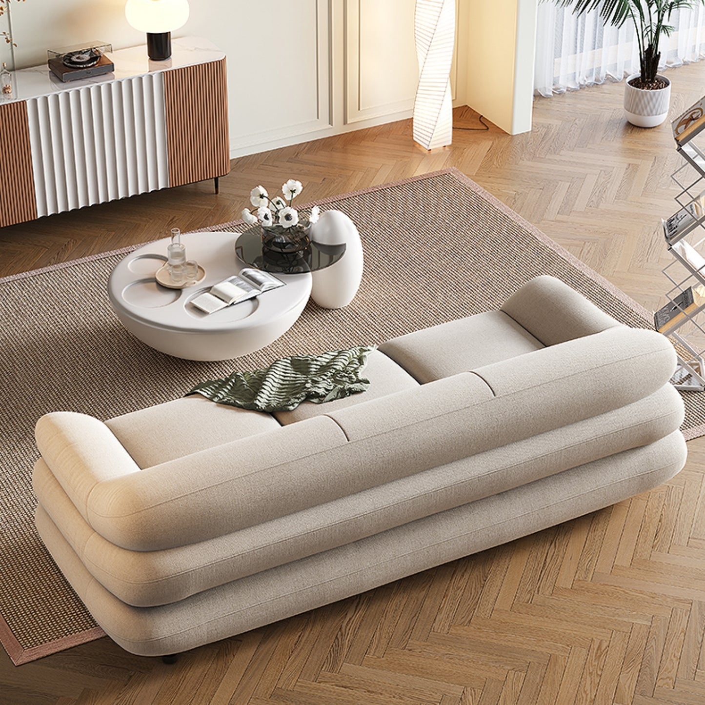 AAF Furniture Fleece Fabric Overstuffed Multifunction  Sofa  for Livingroom Office