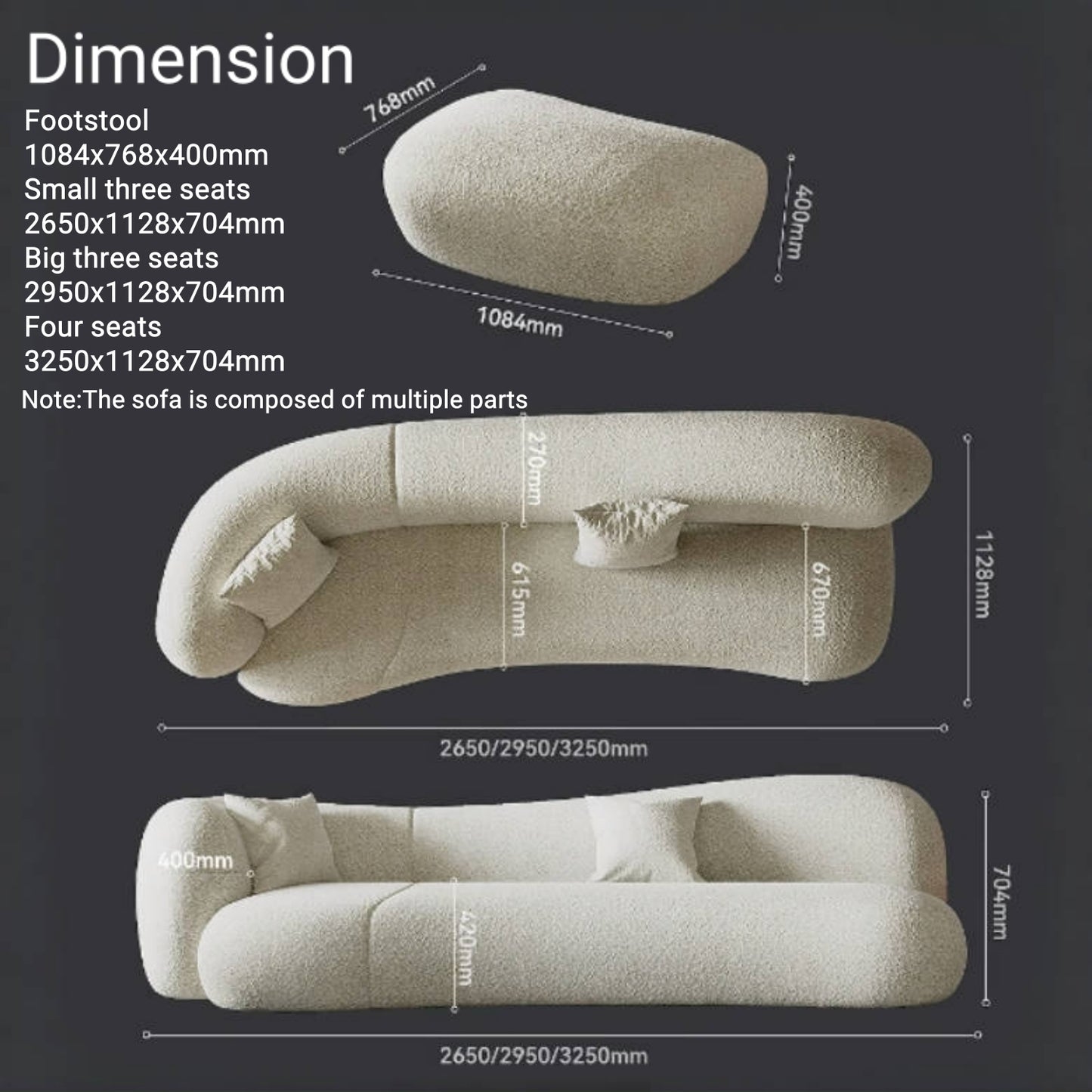 AAF Furniture Fleece Fabric Overstuffed Multifunction  Sofa  for Livingroom Office