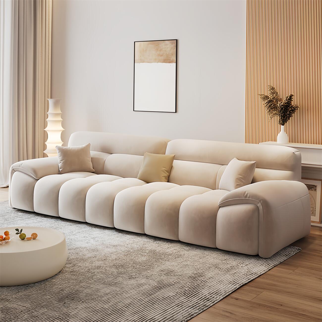 AAF FURNITURE Light Luxury Fabric Cloud Shaped Sofa set for Livingroom