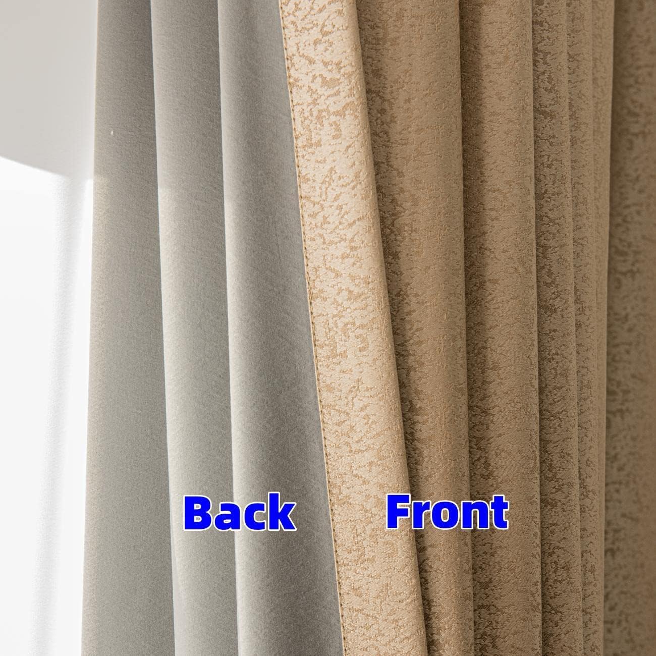 2 Panels 100% Blackout Curtains for Living Room Thermal Insulated Bedroom Darkening Drapes for Basics Room Window