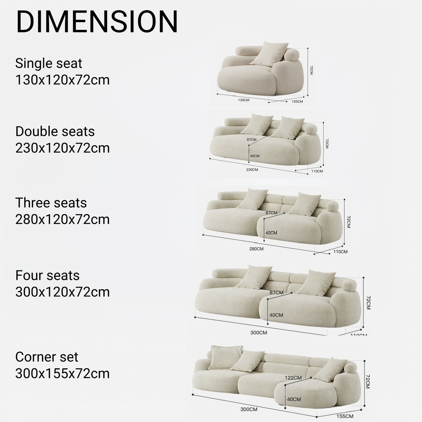 AAF Furniture Fleece Fabric Overstuffed Multifunction  Sofa  for Livingroom Office