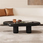 AAF FURNITURE Cream-style Coffee Table, Cute White Modern Tea Table, Irregular Indoor End Table for Living Room