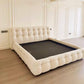 AAF Furniture Light Luxury Fleece Fabric Wrap Bed Frame for Bedroom Without Mattress