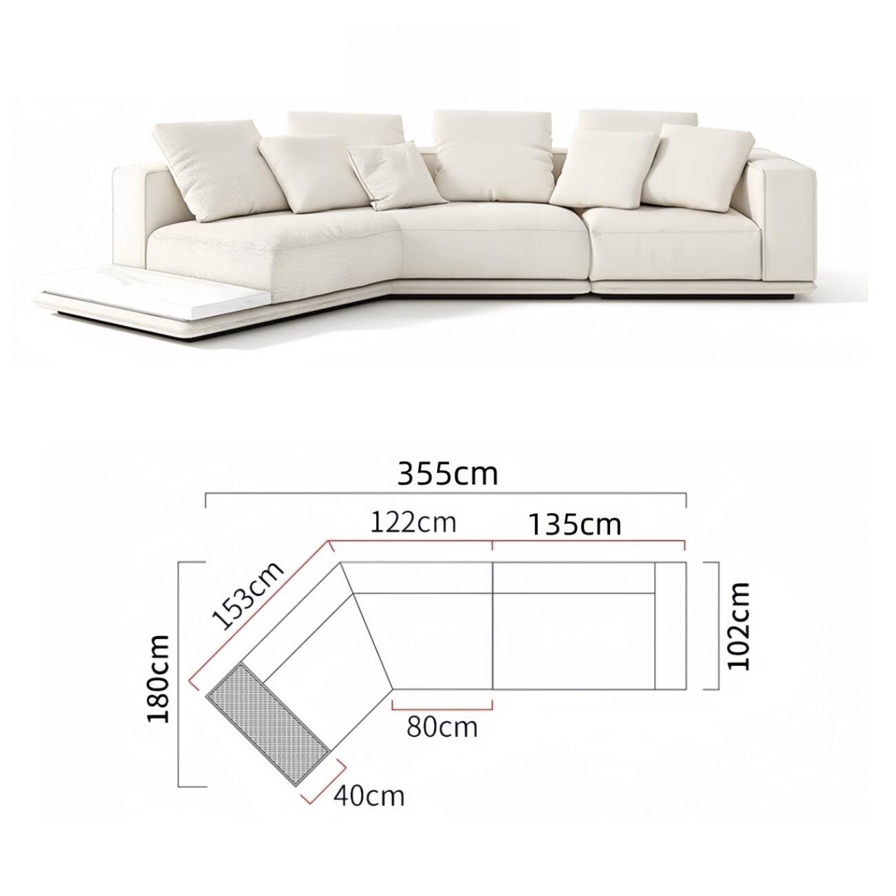 AAF Furniture Light Luxury Linen Cotton  Fabric Cloud Shaped Sofa set for Livingroom