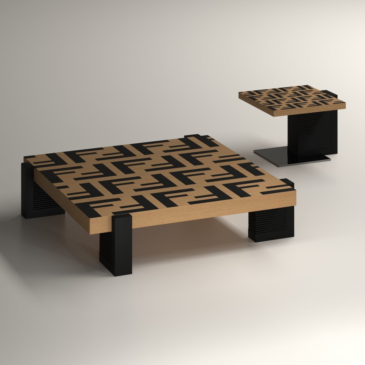 AAF FURNITURE Space-Saving Nesting Table Set for Modern Living Room