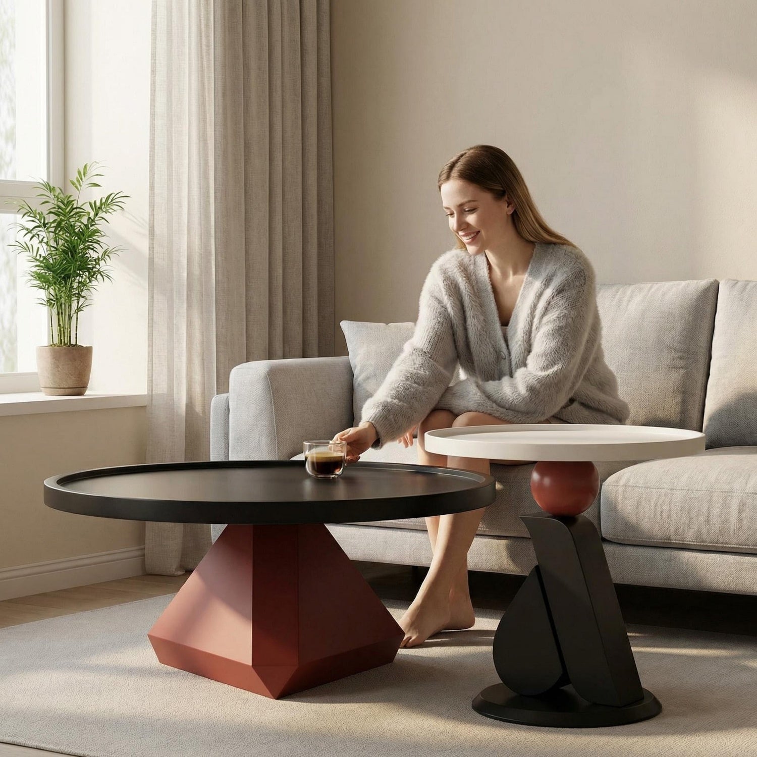 مجموعة طاولات متداخلة موفرة للمساحة من AAF FURNITURE لغرفة المعيشة الحديثة