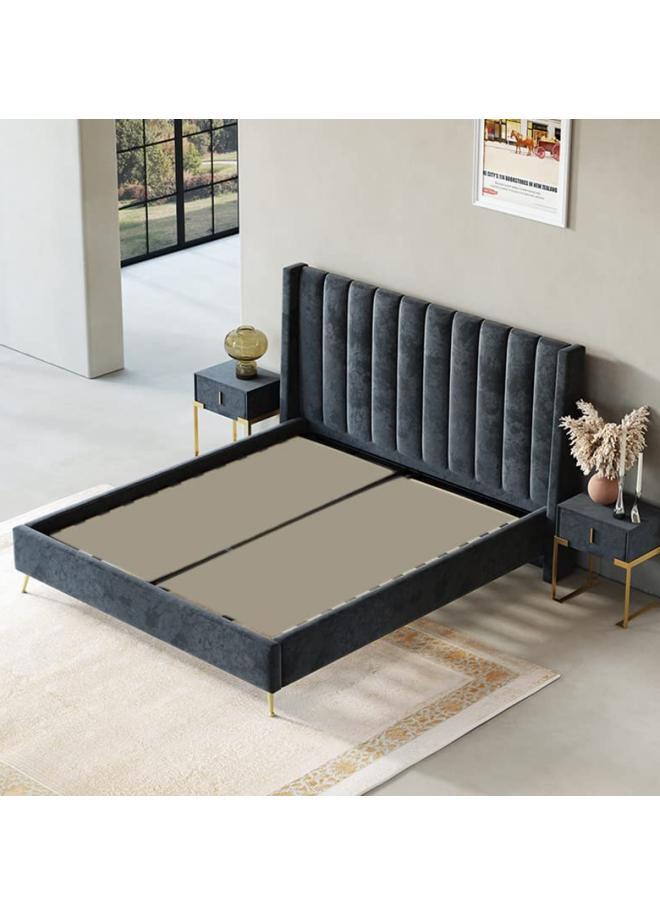 AAF Furniture Bed Frame Modern Velvet King Queen Size for bedroom Without Mattress