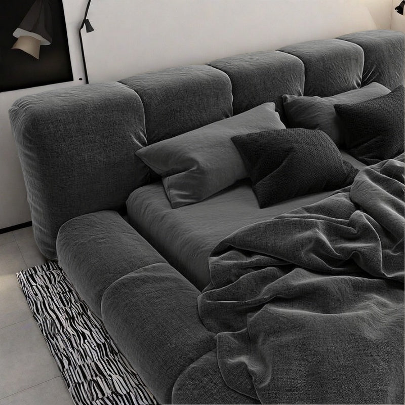 AAF Furniture Bed Frame Modern Velvet King Queen Size for bedroom Without Mattress