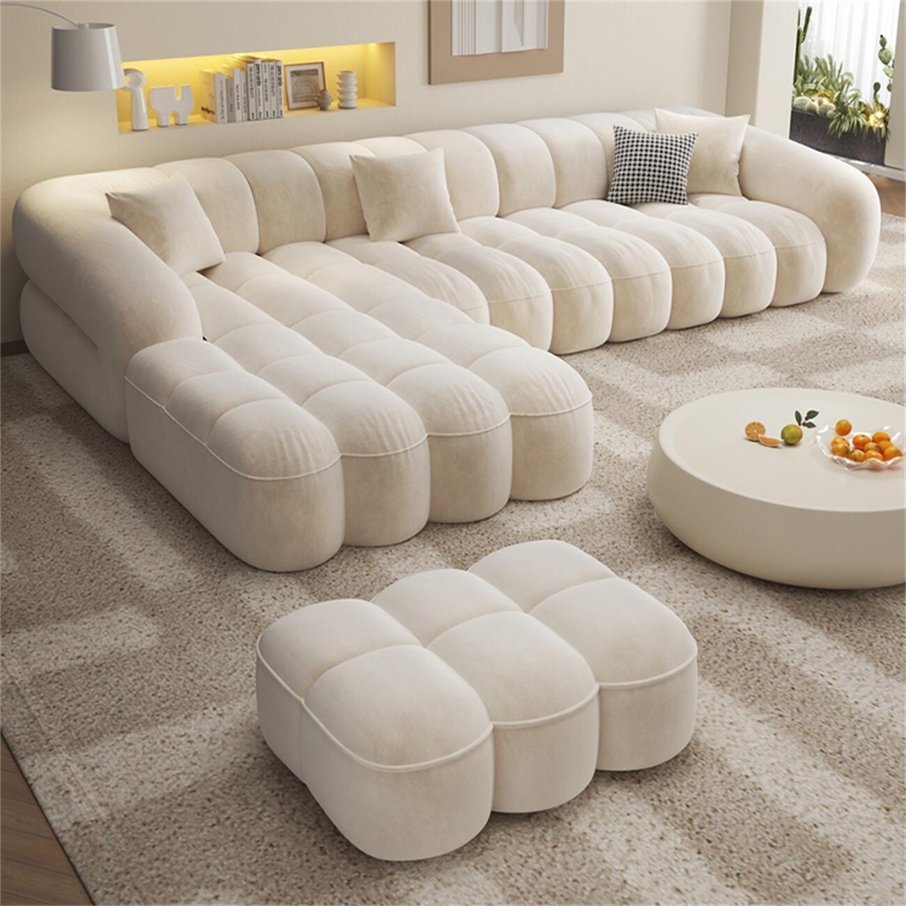 AAF Furniture Fleece Fabric Overstuffed Multifunction Sofa set for Livingroom Office